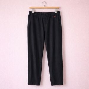 LL Bean Womens Black Button Slim Jogger Trackpants Large